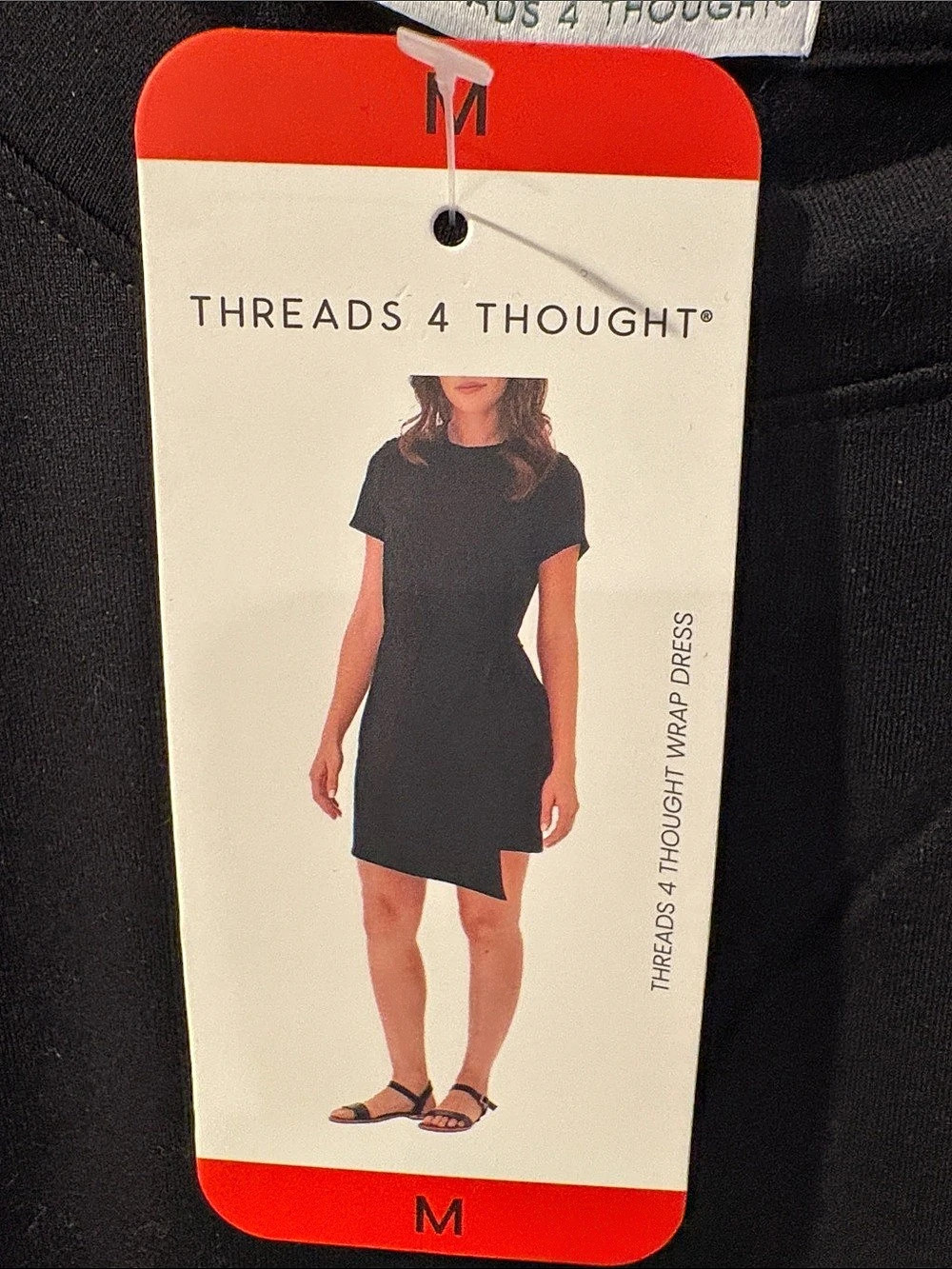 Threads 4 Thought Short Sleeve Wrap Dress Black Medium